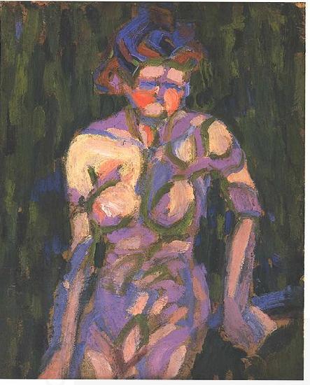 Ernst Ludwig Kirchner Female nude with shadow of a twig China oil painting art